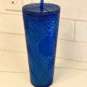 Starbucks 2022 Holiday "AZURE BLUE" Jeweled Tumbler 24 oz